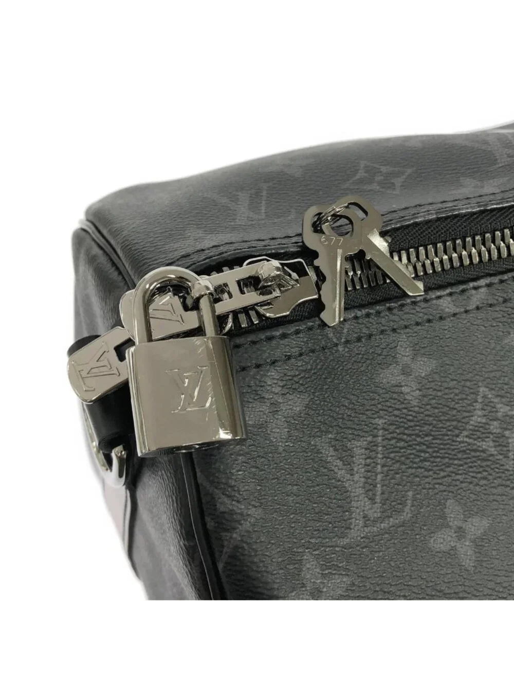 Louis Vuitton Monogram Eclipse Keepall Bandouliere 55 Boston Bag